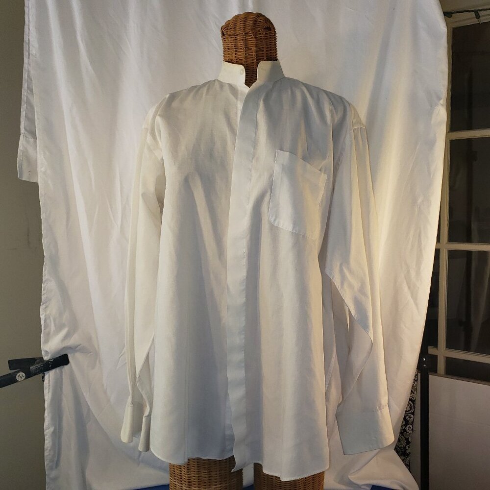 Diamante Men's White Long Sleeve Dress Shirt, 17" 34/35